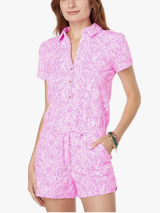 LILY PULITZER Jorgie Romper in Pink Shandy size XXS NWT - Picture 2 of 8